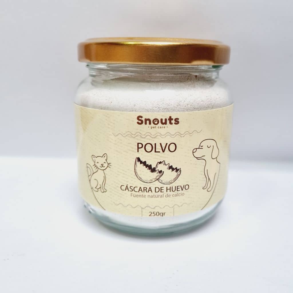 Polvo cascara de huevo - perros y gatos